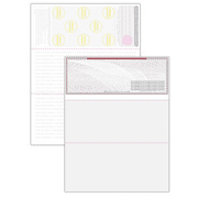 Compuchecks 50 Blank High Security Check Paper On Top - Weight # 70 Gray/Red Art Deco