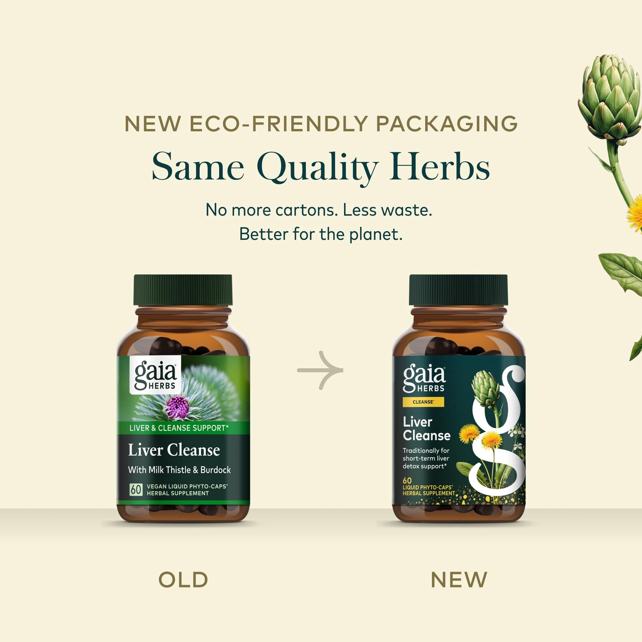 Gaia Herbs Liver Cleanse - Liver Health Support Herbal Supplement with Milk Thistle, Burdock, Turmeric, Dandelion & More* - 60 Vegan Liquid Phyto-Caps
