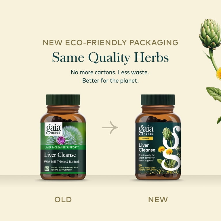 Gaia Herbs Liver Cleanse - 60 Vegan Liquid Phyto-Caps - Walmart.com