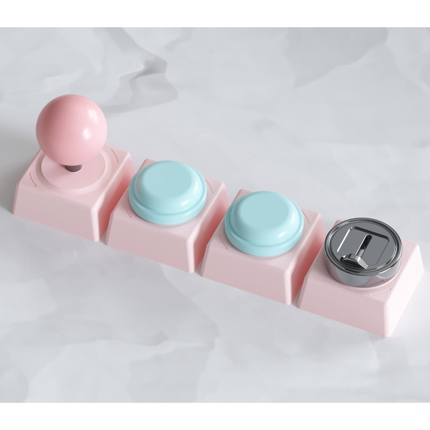 80Retros Game Boy Style Pink Candy PBT Keycap Set, Retro Gaming Keycaps for Mechanical Keyboard, 140 Keys Full Set