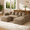 Brown, variant on Wiilayok 105" Modular Sectional Sofa with 2 Movable Ottomans, U Shaped Couch 3-Seat Corduroy Cloud Sofa for Living Room, Orange