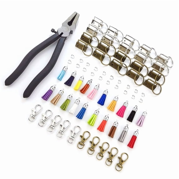 70 Pieces for Key Fob Hardware Set Includes 20 Pcs for Key Chain Pendant 20 Pcs Keychain Tassel 10pcs Open Rings 10 Pcs