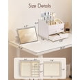 thumbnail image 4 of Makeup Organizer,Skincare Organizer for Vanity，PU Leather Make up Organizer with Drawers Cosmetic Display Case for Countertop,Perfume,Gifts Ideas for Women (Apricot White), 4 of 12