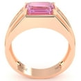 thumbnail image 5 of Men's Lab-Created Pink Sapphire Diamond Channel Ring In Solid 14k Rose Gold, 5 of 6