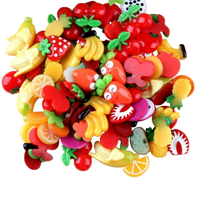 30 Pcs Resin Accessories DIY Mobile Phone Shell Accessories Blessing Bag Fruits Jewelry Hair Accessories - Random Pattern (As Shown)