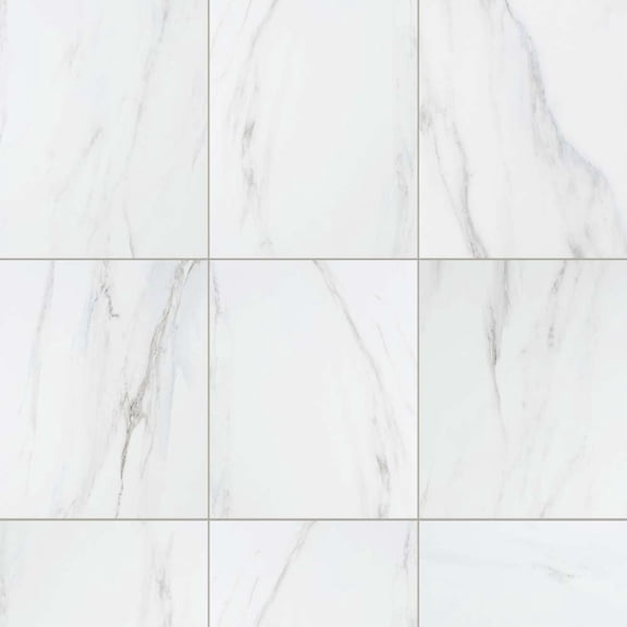 The Tile Life Minerva Gray Marble-Look Glossy Ceramic Wall Tile, 10 x 13 in, 15-Piece