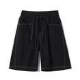 thumbnail image 2 of TEAJOPSUU Men's Cargo Shorts Casual Elastic Waist Drawstring Quick Dry Gym Beach Sports Shorts with Pockets D-Black, 2 of 8