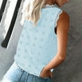 thumbnail image 4 of Lufly Tank Tops for Women Casual Solid Sleeveless V-Neck Lace Loose Hedging Vest,Blue,M, 4 of 7