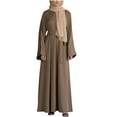 thumbnail image 1 of Gspmoly Robes d'Été pour Femmes 2025, Robe Ample pour Femmes Robe Décontractée Robe de Couleur Unie Grande Robe Col Rond Robe à Manches Longues Robes de Cocktail pour Femmes Économies d'Été Liquidation, 1 of 7