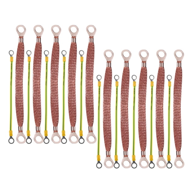 WHAMVOX 20pcs Grounding Cable Braided Automotive Copper Wire for Mechanics Vehicle Maintenance