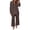 Coffee, variant on 2 Piece Sets for Women Linen Button Down Shirt Wide Leg Pant 2-Piece Business Casual Co-ord Set,Sizes S-2XL