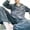 Grey, variant on comerut 2 Pcs/Set Men Winter Pajamas Set Lapel Thick Buttons Single-breasted Loose Elastic Waist Warm Soft Pockets Wide Leg Solid Color Men Homewear Top Pants Set