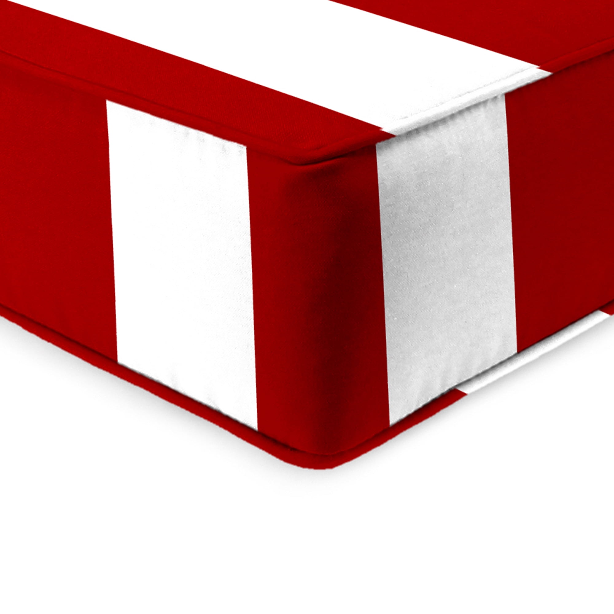 Jordan Manufacturing 46.5" x 24" Cabana Red Stripe Rectangular Outdoor Deep Seat Chair Cushion Set with Welt