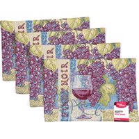 Better Homes & Gardens Tapestry Placemats 18-inch X 13-inch, Set of 4 (Pinot Noir Wine Grapes)