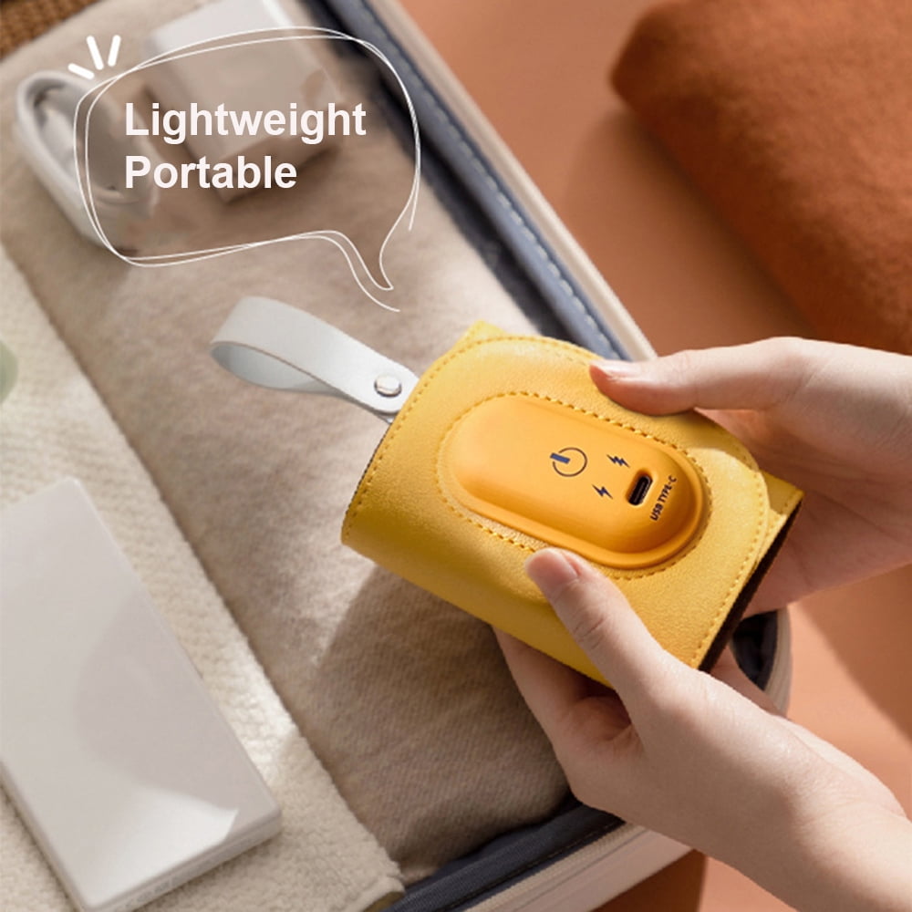 BIMZUC Portable USB Baby Bottle Warmer Travel Milk Heat Keeper Car Heating Bag for Breastmilk and Formula Adjustable Temperature with LED Display Yellow