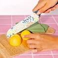 thumbnail image 3 of Dura Living 3-Piece Colorful Floral Kitchen Knife Set - Nonstick Stainless Steel Ultra Sharp 7 Inch Santoku, 5 Inch Utility, 3.5 Inch Paring Cooking Knives With Matching Sheaths, 3 of 5
