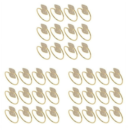 Napkin Ring, 36 Pcs Metal Napkin Rings Holder for Wedding Dinner Table Decoration (Leaf-Gold)