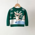 thumbnail image 4 of Tisuna Christmas Girls Sweater Toddler Reindeer Print Long Sleeve Crew Neck Tops Comfortable Loose Autumn Winter Kids Outdoor Wear Green Size 2-3 Years, 4 of 4