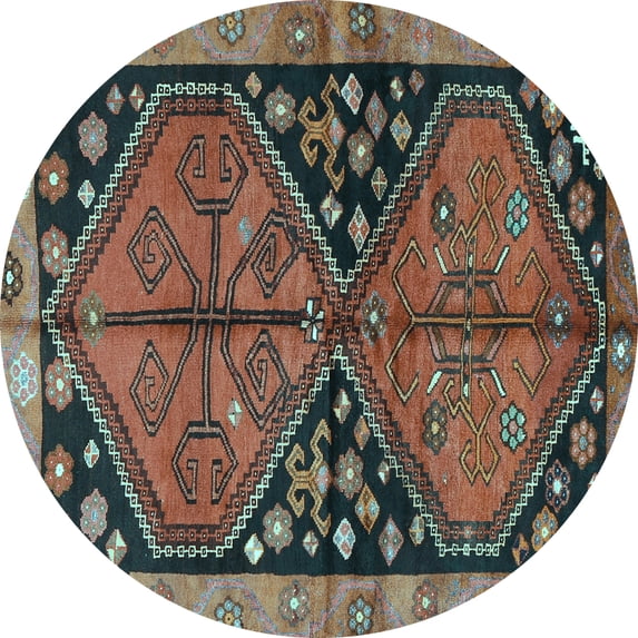 Ahgly Company Indoor Round Persian Light Blue Traditional Area Rugs, 6' Round