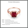thumbnail image 5 of Gem Stone King 18K Rose Gold Plated Silver Red Created Ruby and Pink Lab Grown Diamond Women Ring (2.83 Cttw, Size 7), 5 of 5