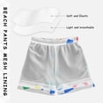 thumbnail image 3 of FORMRS Boys Swim Trunks Quick Dry Mesh Liner Boardshorts Sizes XS-XL, Blue Retro Triangles, 3 of 7