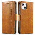 thumbnail image 2 of Feishell Business Wallet Case for iPhone 14 Plus 6.7 inch,Premium PU Leather Full Protection Magnetic Buckle Flip Kickstand Shockproof Phone Case with ID Credit Card Slots,Lightbrown, 2 of 15