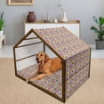 thumbnail image 2 of Colorful Pet House, Gummy Bears Tile Candies in Different Vibrant Colors Jelly Tasty Snack, Outdoor & Indoor Portable Dog Kennel with Pillow and Cover, 5 Sizes, Multicolor, by Ambesonne, 2 of 4