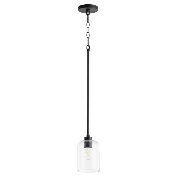 3374-59-Quorum Lighting-Tribute - 1 Light Pendant-8.25 Inches Tall and 5 Inches Wide-Matte Black Finish -Traditional Installation