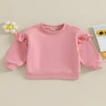 thumbnail image 2 of Chandails Décontractés à Col Rond pour Tout-Petites Filles, Volants, Manches Longues, Pulls, Hauts, Chemise, 2 of 7