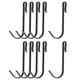 thumbnail image 1 of 10 piezas de ganchos en forma de J de acero inoxidable, gancho clip-on para estante de alambre de cocina y baño negro, 1 of 6