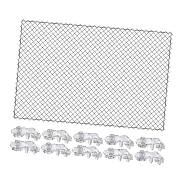 Red de malla para pecera, cubierta de malla para pecera, tapa de pecera con clips, trampa para gatos DIY 80x106cm