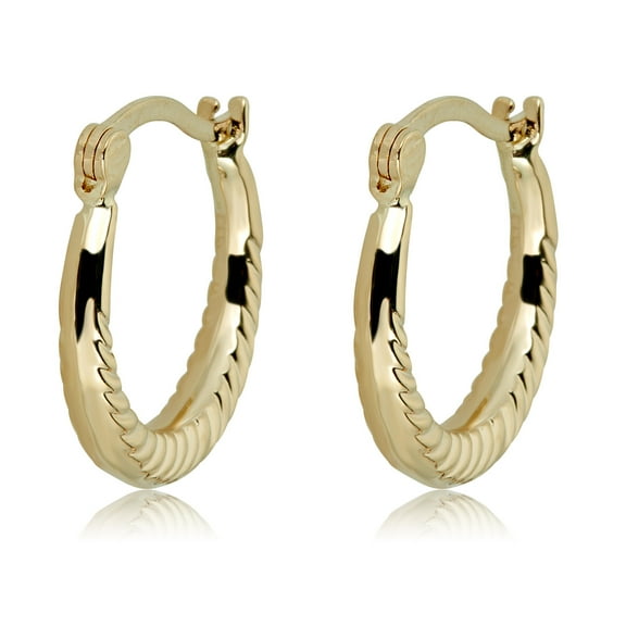 AVORA 14K Yellow Gold Twist Hoop Earrings - 14mm
