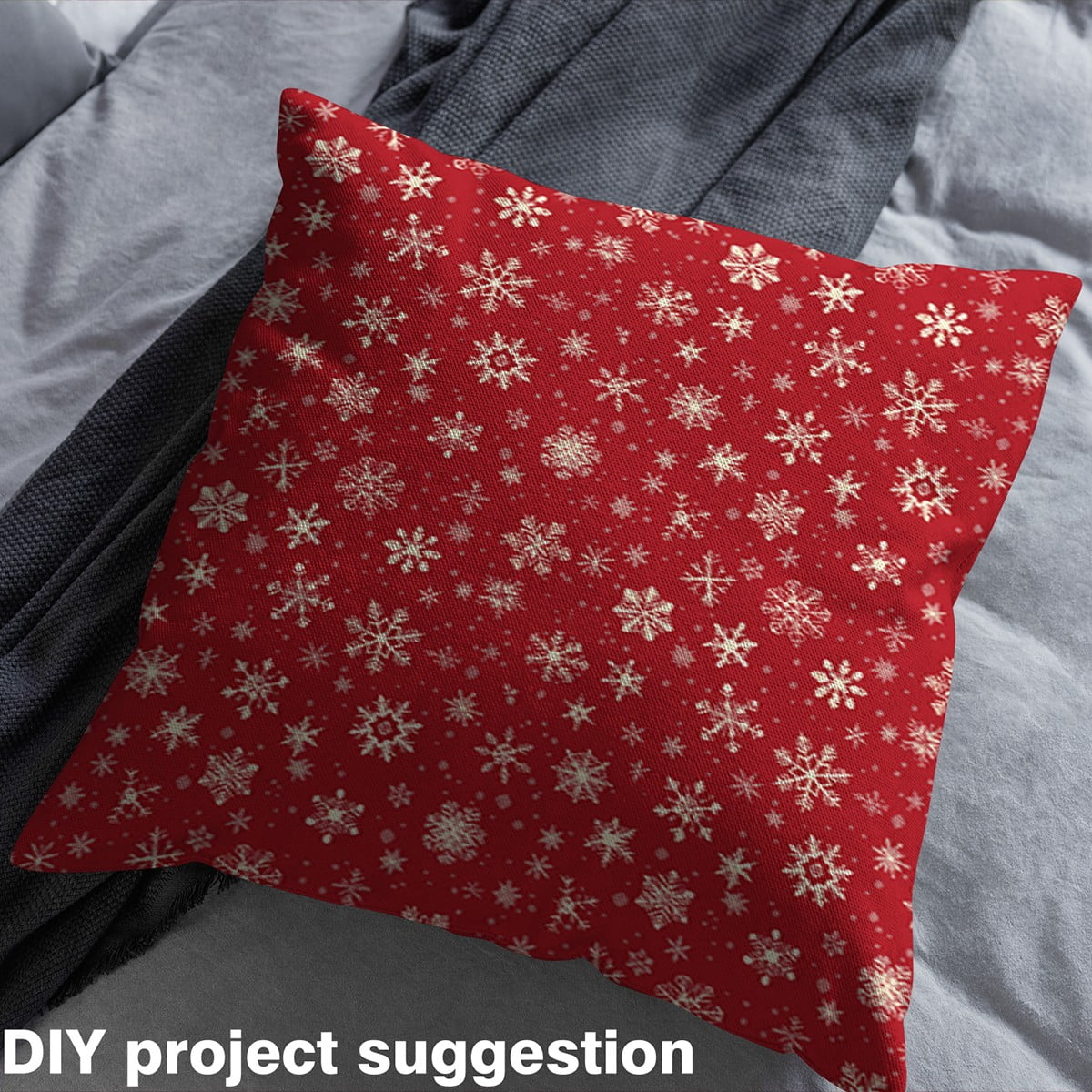 Castle Fairy Teens Winter Snowflake Fabric by the Yard 3 Yards,Merry Christmas Sewing Fabric,Red White Fabric for Sewing,Breathable Home Decor