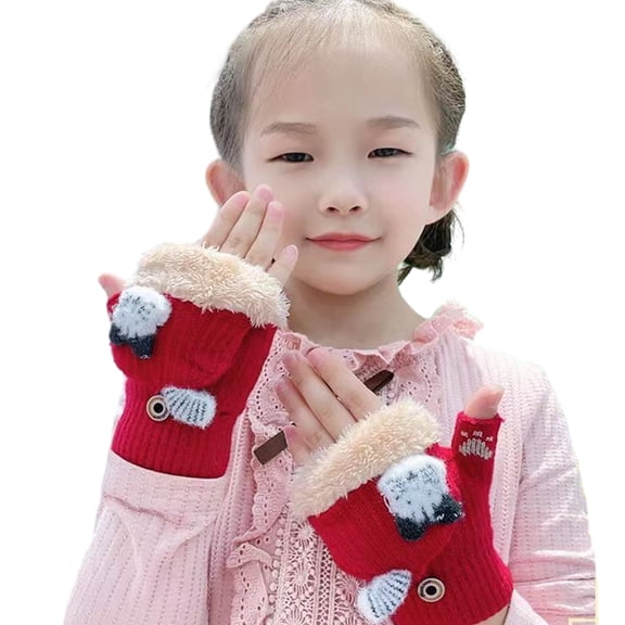 Esaierr Kids Toddler Cat Gloves Baby Boys Girls Winter Gloves Soft Warm Thick Gloves