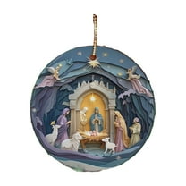 Hwkond Christmas Decorations for Home Christmas Stereoscopic Vision Birth Blessing Pendant Birth Acrylic Car Hanging Ornaments
