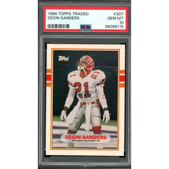 Deion Sanders Rookie Card 1989 Topps Traded #30T PSA 10