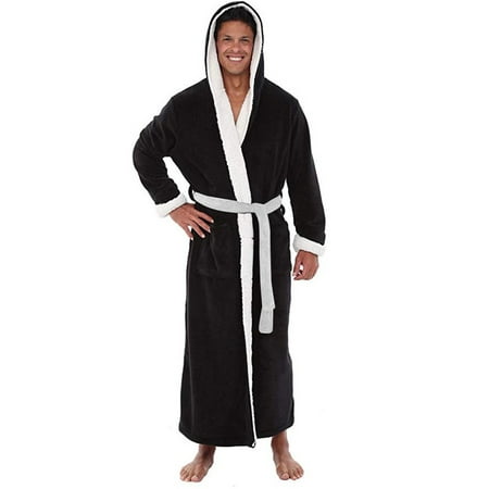 

Men s Winter Plush Lengthened Shawl Bathrobe Home Clothes Long Sleeved Robe Coat