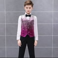 thumbnail image 4 of TAIAOJING Kid Toddler Boy Clothes Outfit Kids Boys Sequin Vest Boys Formal Suit Vest Set With Bow Tie For Party For 10-12 Years, 4 of 8