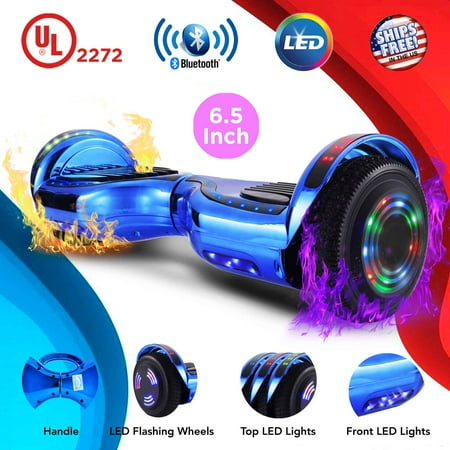 Latigo Handle Light - EverGrow Chrome Blue Hoverboard with HANDLE, Bluetooth and LED Lights 6.5