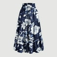 thumbnail image 2 of Jsaierl Women's Summer Boho Print A-line Maxi Skirts High Waist Pleated Ruffle Swing Beach Vacation Tiered Dresses, 2 of 5