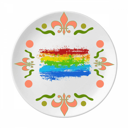 

Stippling Rainbow LGBT Flower Ceramics Plate Tableware Dinner Dish