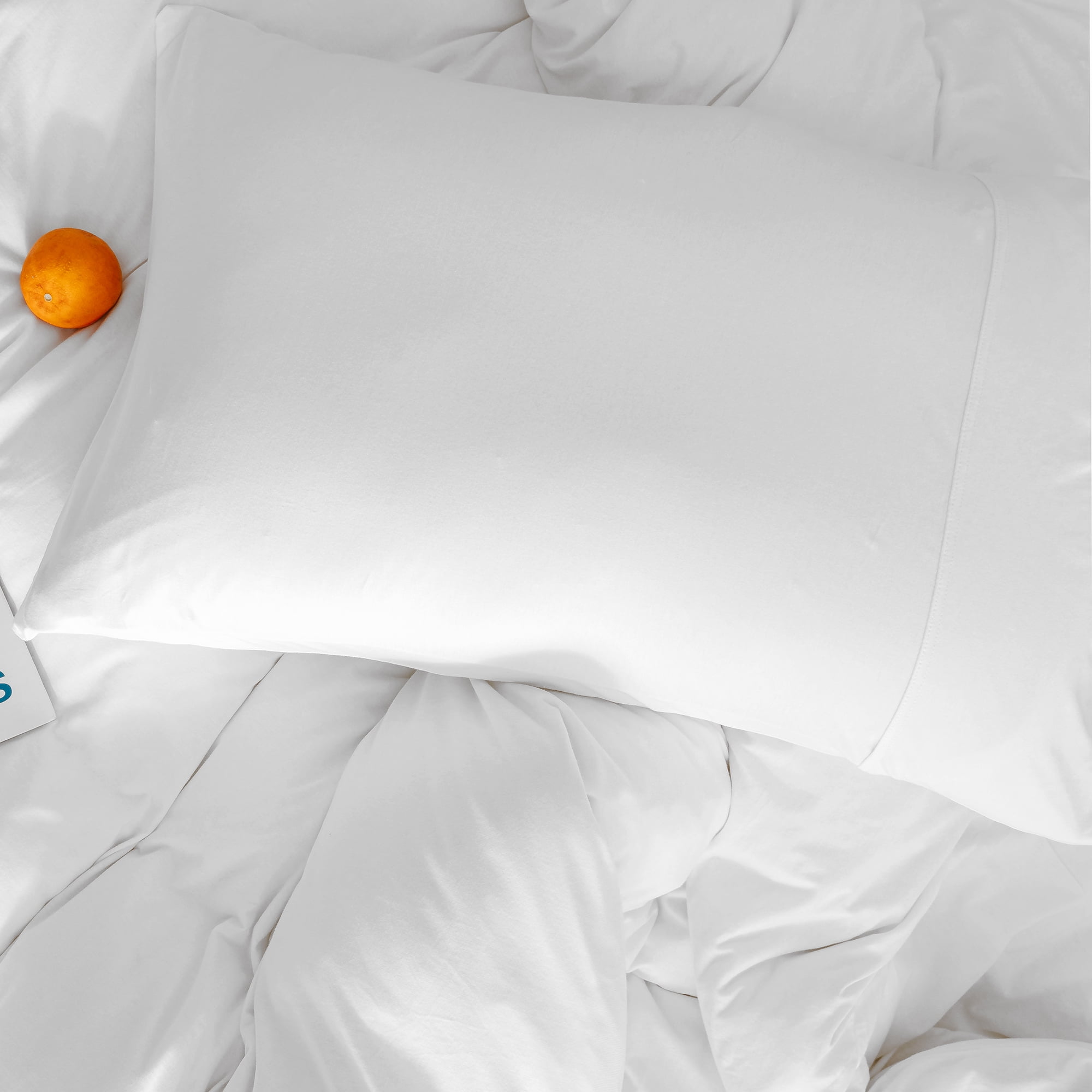 PURE ERA 3pc Duvet Cover Set-Jersey Cotton 100% T-Shirt Cotton-Ultra Soft Breathable -King Size,Bright White