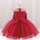 thumbnail image 5 of Vestido Para Niñas, Ropa Para Niñas Pequeñas, Temperamento Para Niños Pequeños, Flores, Perlas, Hilo De Red, Vestido De Fiesta De Cumpleaños, Vestidos Rojos Odeerbi LM103-8322, 5 of 9