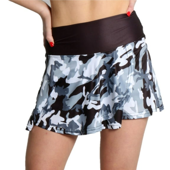 Faye Florie Holly Tennis Skirt (Black Camo, X-Small)