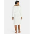 thumbnail image 2 of Martha Stewart Everyday Women's Plush Robe with Faux Fur Trim, Sizes S-XXL, 2 of 4