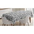 thumbnail image 1 of Deer Hunting Tablecloth, Monotone Forest Animals Pig Wild Boar Duck Deer and Goose Illustration, Rectangle Satin Table Cover for Dining Room and Kitchen, 52" X 70", Dark Grey White, by Ambesonne, 1 of 2
