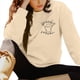 thumbnail image 3 of Sudadera de Halloween para Mujer, Suéter Bordado de Temporada Espeluznante, Suéter de Otoño Fantasma. Albaricoque XXL, 3 of 8