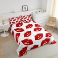 thumbnail image 4 of Couette en Duvet Lèvres Rouges Motif Bouche Aguichant Ensembles de Couette Simple pour Femme Homme Ensembles de Literie Imprimés Lèvres Ensembles de Literie Art Moderne Minimaliste Ensembles de Couette pour Déco de Chambre, 4 of 7
