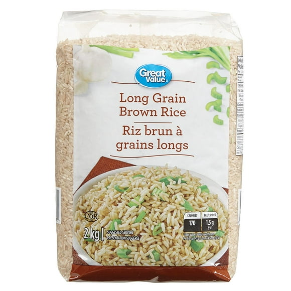 Riz brun à grains longs Great Value 2 kg