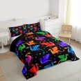 thumbnail image 3 of jejeloiu Colorful Wild Dragon Full Size Comforter Sets,Magic Cartoon Animal Bedding Sets For Boys Reversible 3 Pieces, 3 of 8